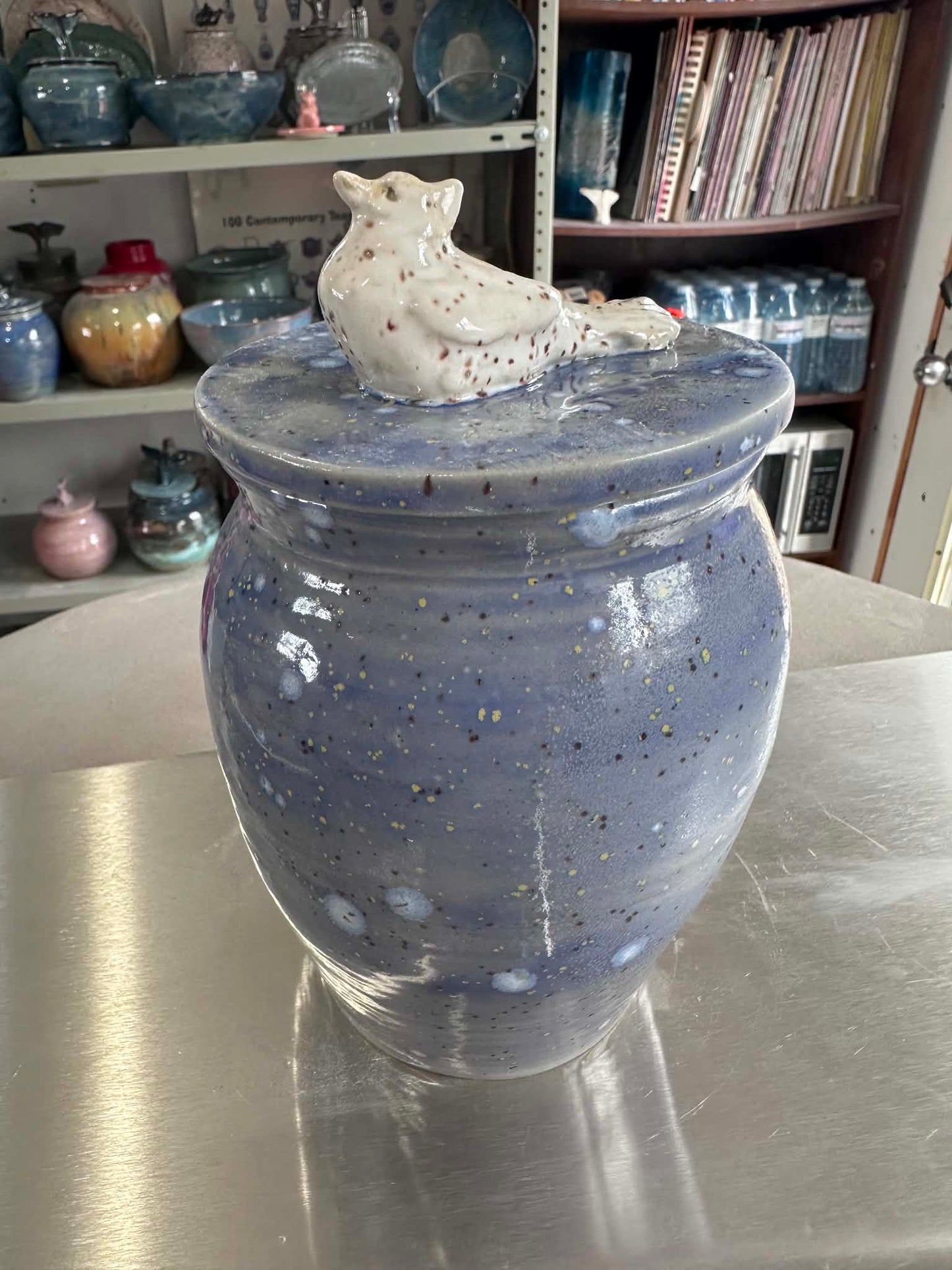 Feathers and Fog Sculpted Lid Jar
