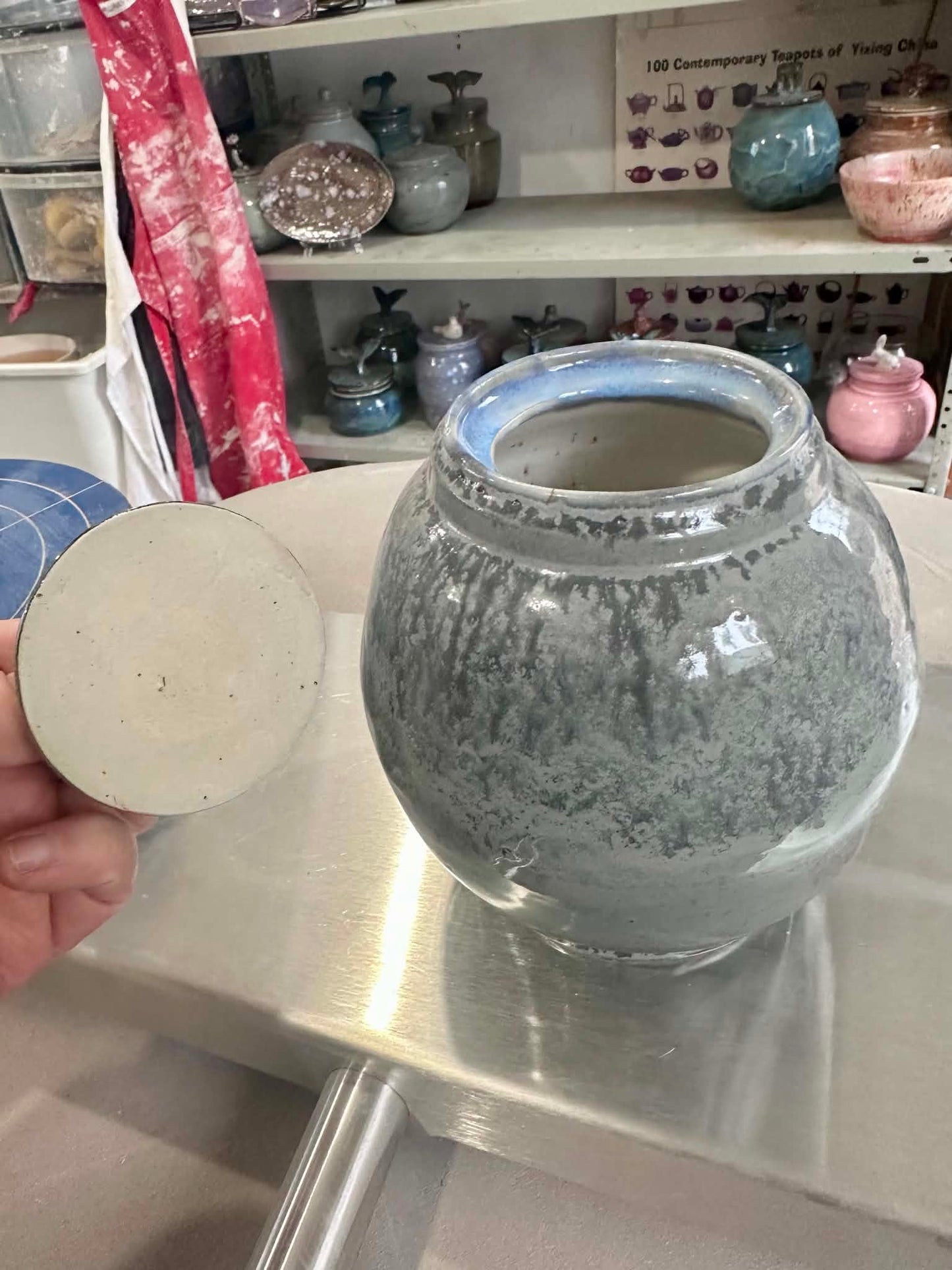 Snow Storm Blue Jar