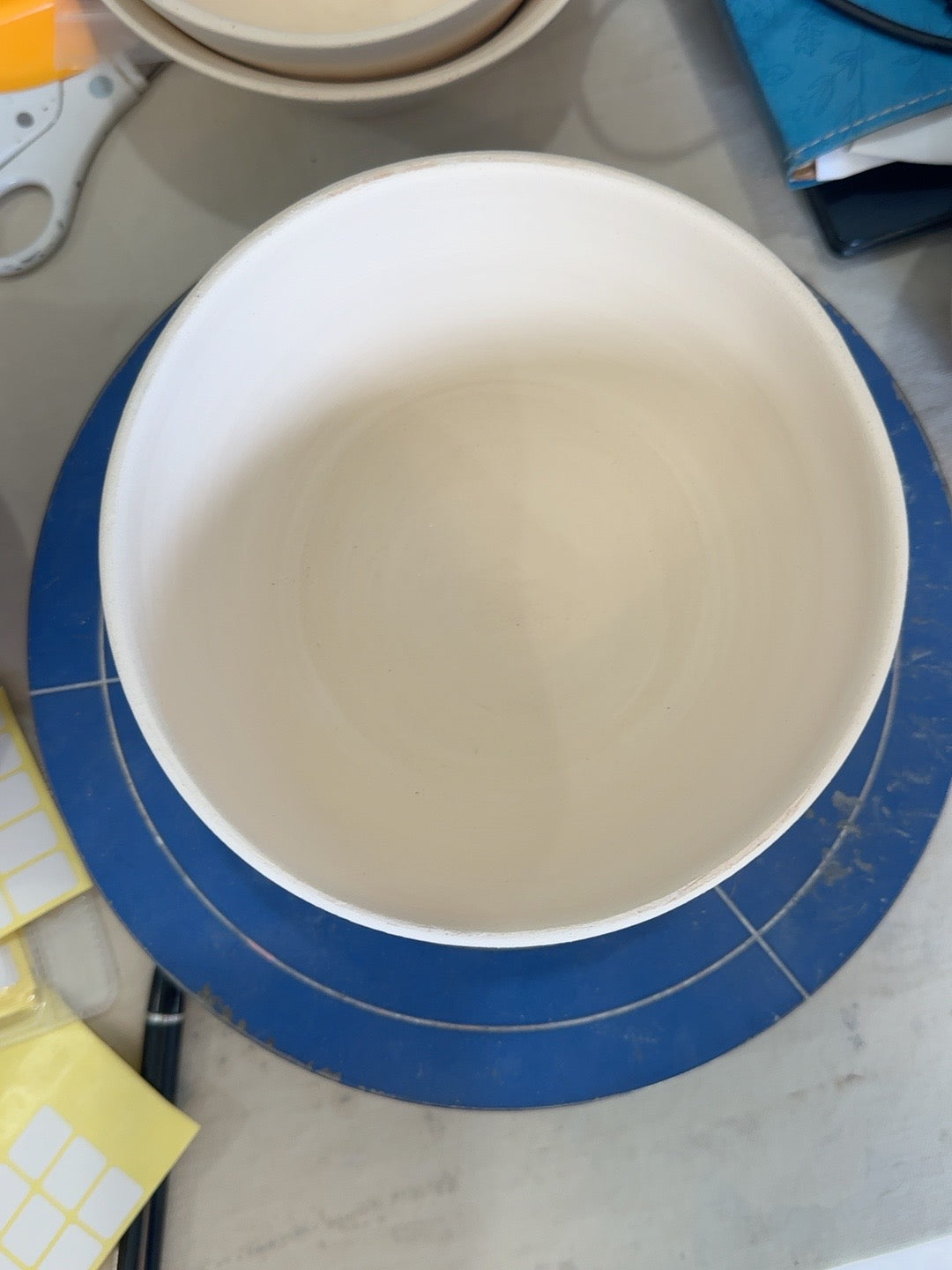 Studio Piece 004 bisque bowl top and interior