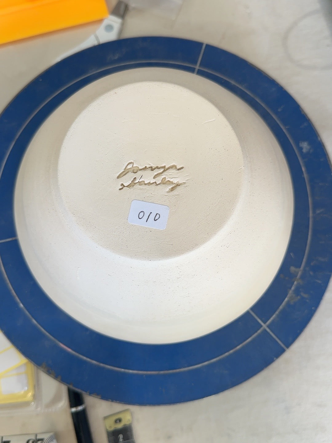 HCP-010 bisque bowl base and maker mark