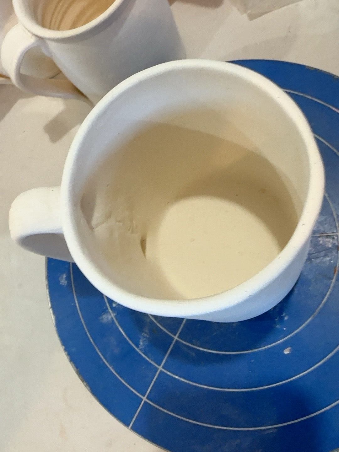 Studio Piece 026 mug interior at bisque stage