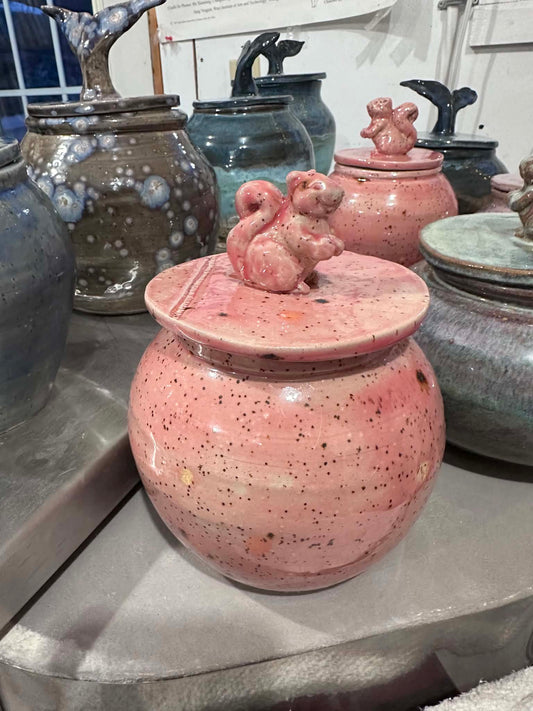The Summer Squirrel Sculpted Lid Jar