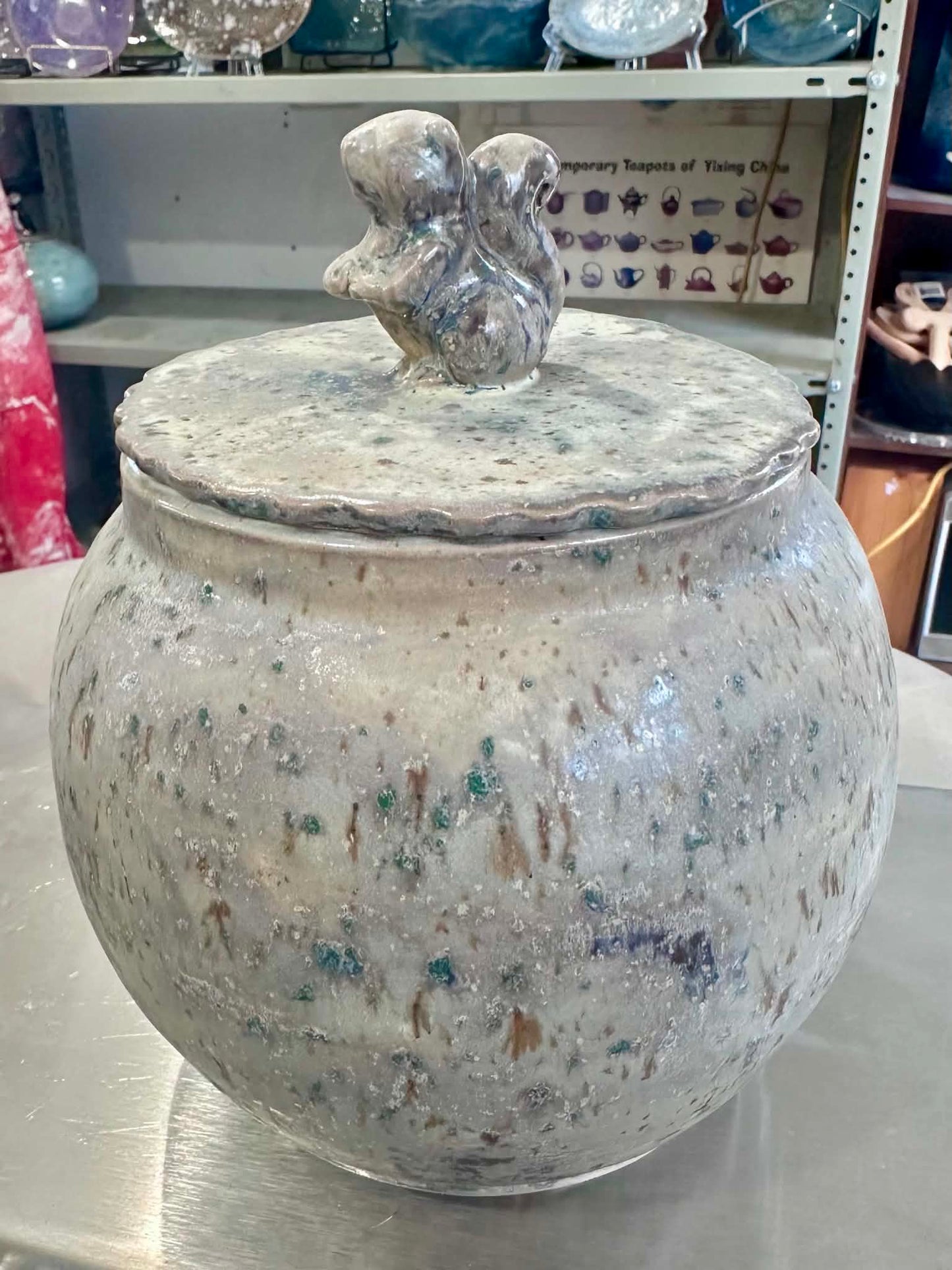 Lichen Rock Sculpted Lid Jar