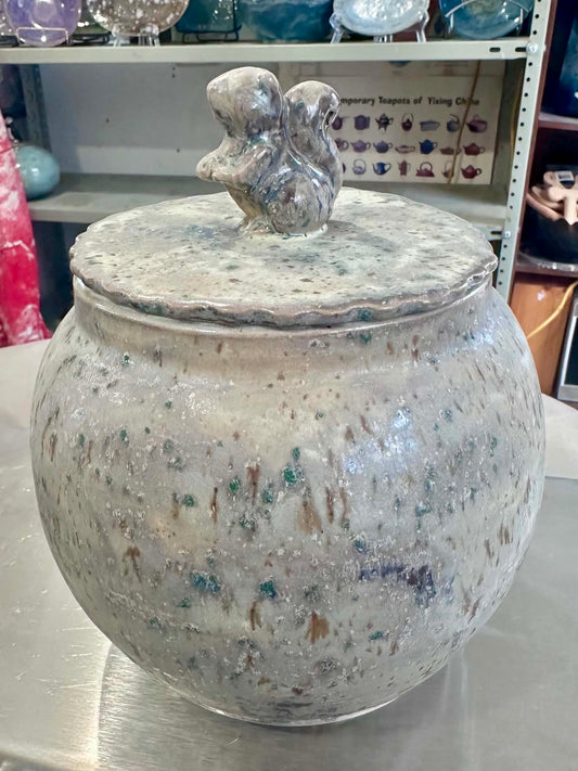 Lichen Rock Sculpted Lid Jar